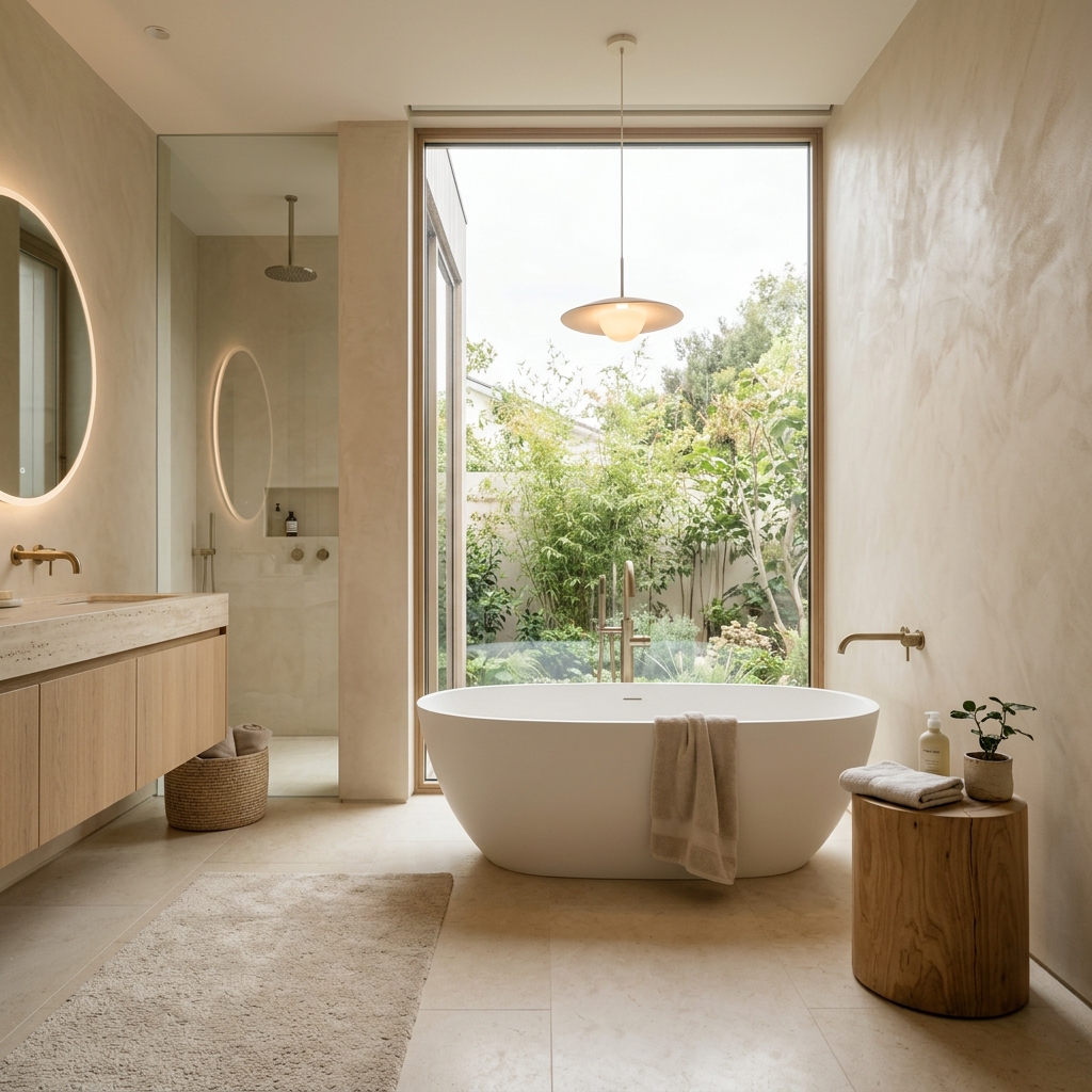 Salle de bain minimaliste et luxueuse